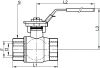 Vanne 2 pièces ATEX femelle / femelle Gaz - Schéma