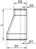 Réduction excentrique Schedule 40S sans soudure - Schéma