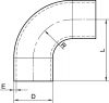 Coude à 90° 1D avec parties droites - Schéma