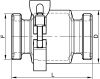 Clapet anti-retour bouts filetés - Joints EPDM - Schéma