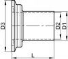 Welding female liner din 11864-3, form a - stainless steel 316l (Schema)