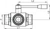 Vanne à boule 3 voies bouts filetés - Schéma