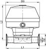 Vanne à membrane pneumatique, bouts clamp - Schéma