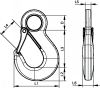 Crochet à oeil à linguet - Inox 316 L | Schéma