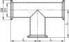 Té égal embouts clamp - Ra = 0,8 µm - Schéma