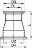 Réduction concentrique embouts clamp - Schéma