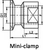 Ferrule micro-clamp ou mini-clamp taraudage BSP - Sch&eacute;ma