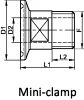 Ferrule micro-clamp ou mini-clamp filetage BSP - Sch&eacute;ma