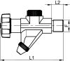 Robinet dégustateur raccordement mâle ½ avec volant plastique (464513-12) - Schéma