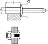 Rivet étanche tête plate, corps aluminium et tige acier zingué alu/acier (Schéma)