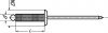 Grooved rivet flat head - aluminium body, zinc plated steel mandrel alu/acier (Schema)