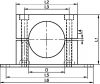 Polypropylene pipe holder with a screw-on bottom plate (without top reinforcing plate) - stainless steel 316 (Schema)