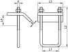 Etrier de fixation à 135° pour rail profil Strut - Schéma