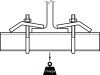 Beam clamp for strut shaped rail - stainless steel 316 - galvanized steel (Schema #2)