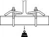 Beam clamp for c shaped rail - stainless steel 316 - zinc plated steel (Schema #2)