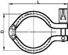 Double pivot clamp - stainless steel 304 (Schema)