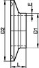 Ferrule clamp courte à souder (Schéma)