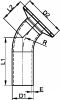 Coude 45º clamp / à souder (Schéma)