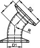 45º clamp bend - stainless steel 316l (Schema)