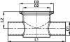 Welding instrument tee - stainless steel 316l (Schema)