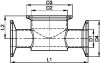 Clamp instrument tee - stainless steel 316l (Schema)