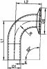 Coude 92° clamp / à souder (Schéma)