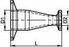 Clamp concentric reducer - stainless steel 316l (Schema)