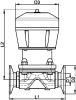 Vanne à membrane pneumatique clamp - boitier aluminium (Diagrama)