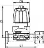 Manual pc diaphragm valve clamp - stainless steel cf3m (316l) (Schema)