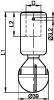 Slotted cleaning nozzle - free rotation - stainless steel 316l (Schema #2)