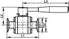 Clamp aseptic 3 pieces ball valve - stainless steel 316l (Schema)