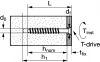 Countersunk head 6 lobes screw for concrete - zinc plated steel (Schema)