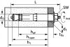 Boulon de sécurité type bls tige filetée + écrou + rondelle liebig® superplus - aczn (Diagrama)