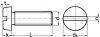 Vis à tête cylindrique fendue plastique p.a  6.6 - din 84 (Diagrama)