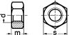 Ecrou hexagonal plastique p.a  6.6 - din 934 (Schéma)
