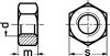 Hexagon nut - plastic p.a 6.6 - din 934 plastique p.a  6.6 - din 934 (Schema)