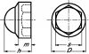 White hexagonal nut cap - plastic pehd plastique pehd (Schema)