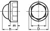 Black hexagonal nut cap - plastic pehd plastique pehd (Schema)