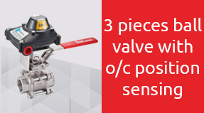 image-3 Pieces ball valve with o/c position sensing béné inox