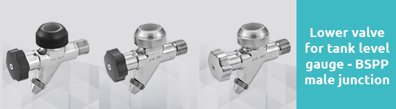Lower valve with male BSPP fitting/connector - béné inox Lower valve with male BSPP fitting/connector - béné inox