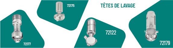 têtes de lavage